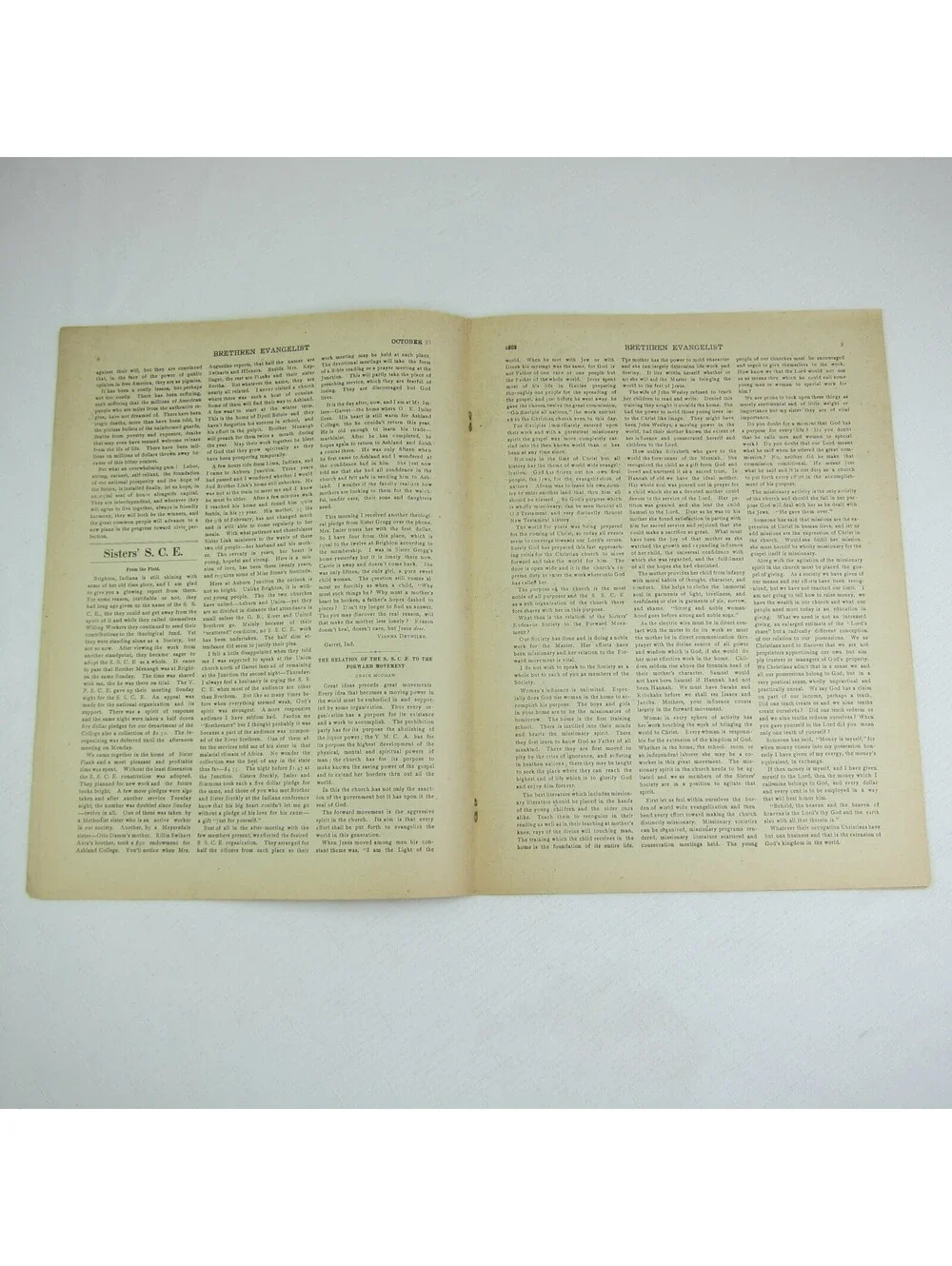 Brethren Evangelist Christian Newspaper Ashland Ohio Antique October 29th 1902